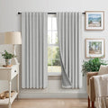 Pitalk 63 Inch Length Curtains for Living Room Black Out 2 Panel Faux Linen by Pitalk