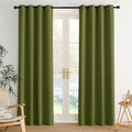 NICETOWN Room Darkening Draperies Curtains Panels, 2 Panels Olive Green W52 x by NICETOWN