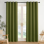 NICETOWN Room Darkening Draperies Curtains Panels, 2 Panels Olive Green W52 x by NICETOWN