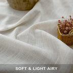 Natural Linen Curtains 45 Inch Length - Image 3