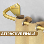 GXOACKJ Gold Curtain Rods for Windows 66 to 120 inch, 5/8 inch Adjustable Wrap - Image 6