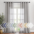 NICETOWN Semi Sheer Linen Blend Living Room Curtains, Grommet Top Flew to Floor by NICETOWN