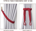 NICEEC 4 Pack Natural Cotton Rope Curtain Tiebacks Elegant Boho Style - Image 5