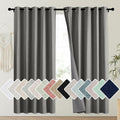 NICETOWN Grizzle Gray Vintage Linen 100% Blackout Curtains by NICETOWN
