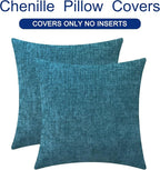 CaliTime Throw Pillow Covers Decorative 16 X 16 Inches Pack of 2 Cozy Chenille - Image 6