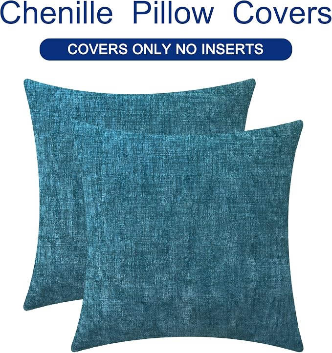CaliTime Throw Pillow Covers Decorative 22 X 22 Inches Pack of 2 Cozy Chenille - Image 6