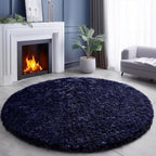 Amdrebio Dark Navy Round Rug 4Ft - Image 8