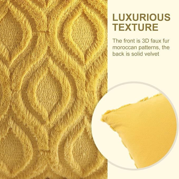 decorUhome Summer Throw Pillow Covers 20x20 Inch Set of 2, Soft Plush Faux Wool - Image 6