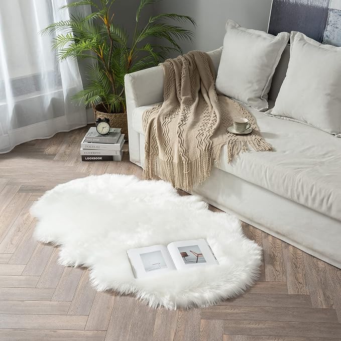 MIULEE Luxury Soft Fluffy Area Rug 3x5 Feet, Faux Fur Sheepskin Rug Decorative - Image 7