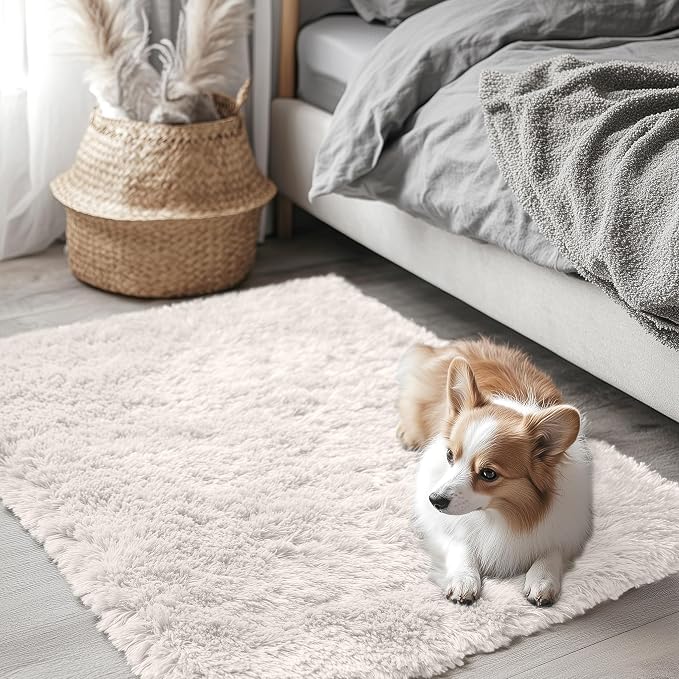 OLANLY 2x2 Machine Washable Small Rug, Soft Fluffy Shaggy Throw Rug - Image 5