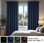 Deconovo Blackout Curtains, Thermal Insulated, W38 x L45 2 Panels, Back Tab - Image 4