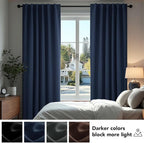 Deconovo Blackout Curtains, Thermal Insulated, W70 x L63 2 Panels, Back Tab - Image 4
