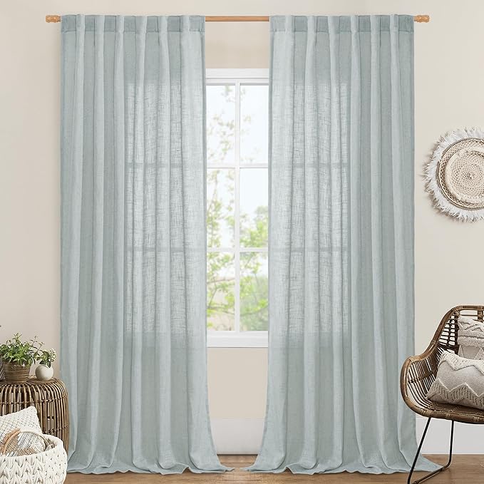 LAMIT Linen Curtains 108 Inches Long by LAMIT