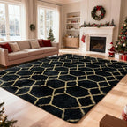 8x10 Fluffy Area Rugs for Living Room, Shag Area Rug for Bedroom, Geometric by yulidayang