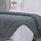 Bigacogo Chunky Knit Throw Blanket by Bigacogo