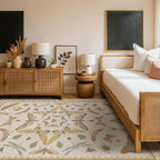 Beige and Yellow 5x7 Boho Rug for Living Room - Image 6