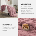Bedsure GentleSoft Fluffy Dusty Pink King Size Blanket - Image 4