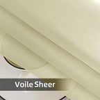 youleyar Solid Sheer Rod Pocket Curtain Voile Draperies 2 Panels White Beige - Image 6