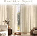 Greyish Beige Linen Curtain 120 inch Length 2 Panels Set Back Tab Light - Image 7