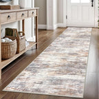 KOZYFLY Modern Abstract Hallway Runner Rug, 2.6x8 Washable Rug Runner Non-Slip by KOZYFLY