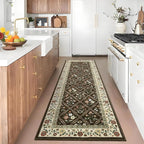 Washable Kitchen Rugs Non Slip 2x6 Hallway Runner Rug Stain Resistant Low Pile - Image 2