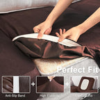 Leather Look Couch Cushion Covers Sofa Seat Slipcovers Sets Couches Furniture - Image 5