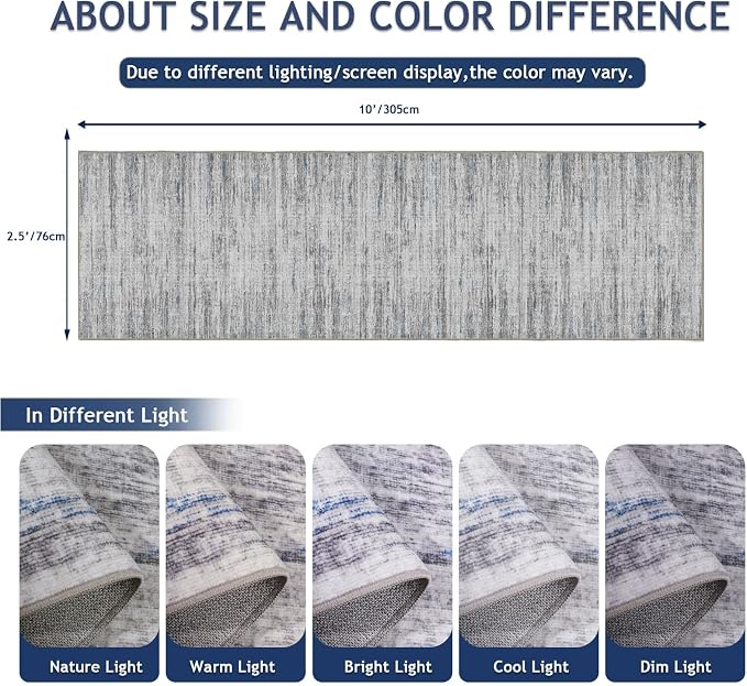 2.5x10 Washable Runner Rugs, 10 ft Runner Rug - Image 2