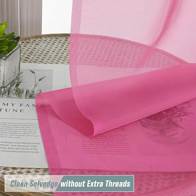 Sheer Curtains 84 Inches Long 2 Panels, Elegant Airy Transparent Light - Image 2