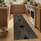 Lahome Enfys Modern Geometric Black Runner Rug, 2x8 Indoor Outdoor Hallway - Image 3