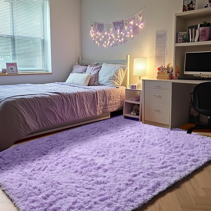 ONASAR Purple Area Rugs for Bedroom Living Room, Fluffy 4x6 Indoor Bedside - Image 4