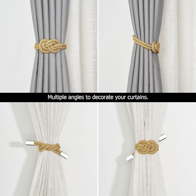 NICEEC 4 Pack Mini Magnetic Curtain Tiebacks Nordic Simple Style Drape Tie - Image 5