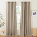 RYB HOME Light Filtering Linen Sheer Curtains, Back Tab Rod Pocket Privacy by RYBHOME