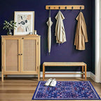Entryway Rug 2X3 Small Rugs: Floral Washable Door Mat Vintage Soft Low Pile - Image 5