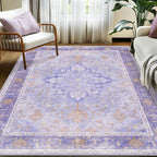 RELEANY Area Rugs 5'x7' Washable Non-Slip, Floral Vintage Distress Print - Image 2