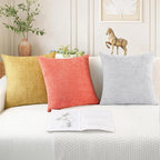 CaliTime Throw Pillow Covers Decorative 16 X 16 Inches Pack of 2 Cozy Chenille - Image 5