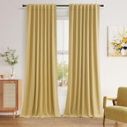 Guken 100% Blackout Curtains 120 Inch Length 2 Panels Set by Guken