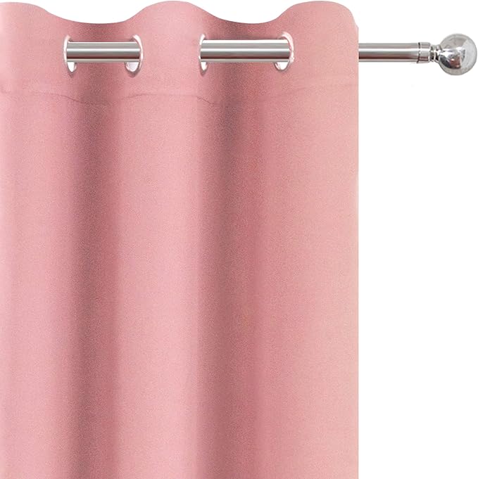 LEMOMO Pink Thermal Blackout Curtains/38 x 84 Inch/Set of 2 Panels Room - Image 6