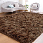 Goideal Fluffy Rug for Bedroom Living Room, 4x6 Brown Area Rugs, Faux Fur Shag by Goideal