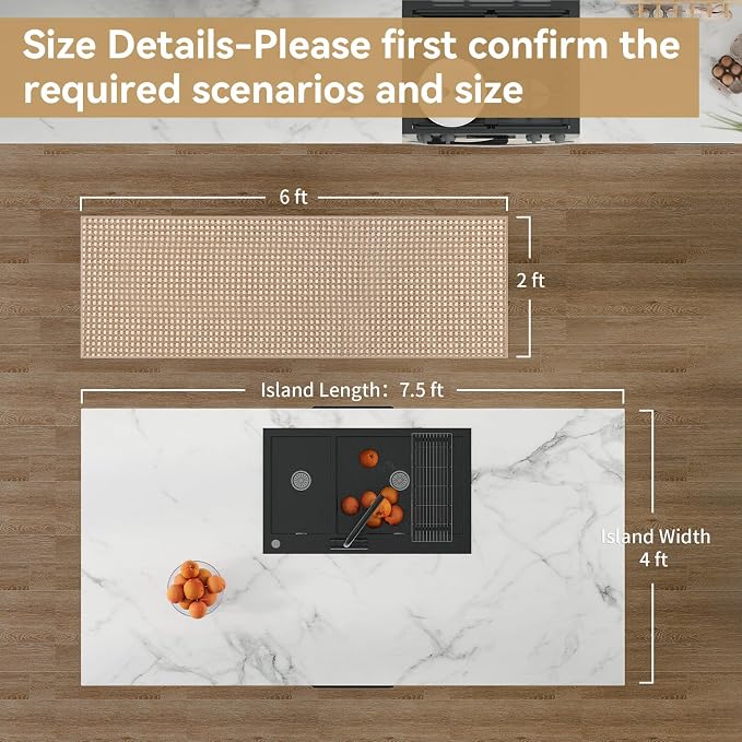YDKGL 2x6 ft Boho Kitchen Runner Rugs Mat Non Slip Woven Runners - Image 2
