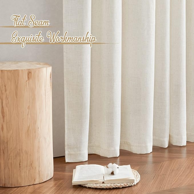 NICETOWN Natural Linen Room Divider Curtains - Image 8
