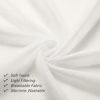 Lecloud Ivory Sheer Curtains 63 Inch Long 2 Panels, Elegant Voile Drapes - Image 6
