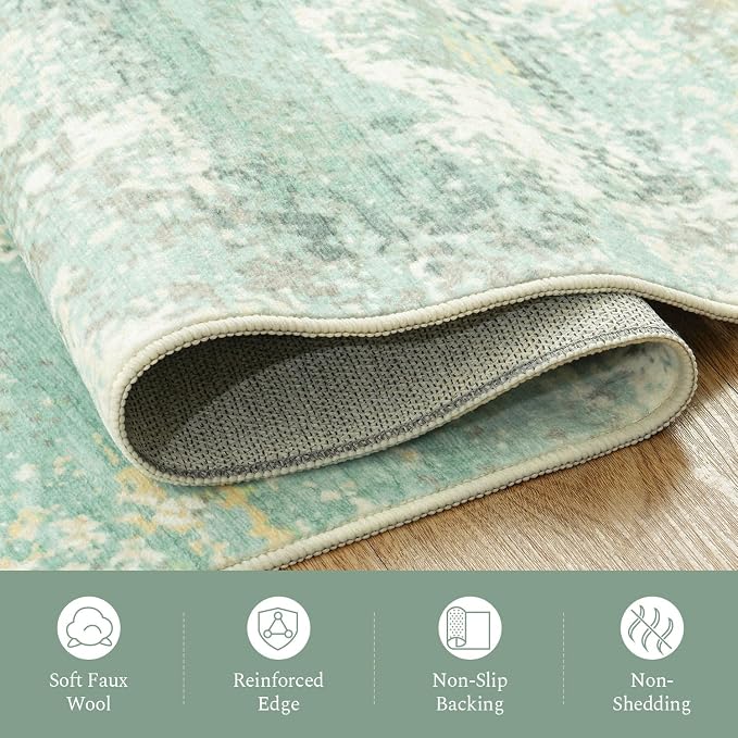 Rugflix 8x10 Area Rugs for Living Room, Washable Large Rug Stain-Resistant Low - Image 7
