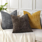 decorUhome Dark Brown Chenille Throw Pillow Covers 12x20 Set of 2 Textured Soft - Image 5