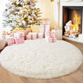 5'x5' Cream Round Rugs for Girls Bedroom, Ultra Soft Fluffy Circle Rug for Kids by Quntue