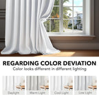 Deconovo Pure White Curtains for Living Room, Back Tab and Rod Pocket Curtain - Image 6
