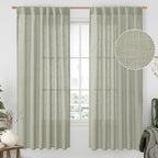 LAMIT Sage Grey 72 inch Linen Curtains by LAMIT