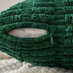 MIULEE Pack of 2 Dark Green Corduroy Decorative Pillow Covers 18x18 Inch Soft - Image 5