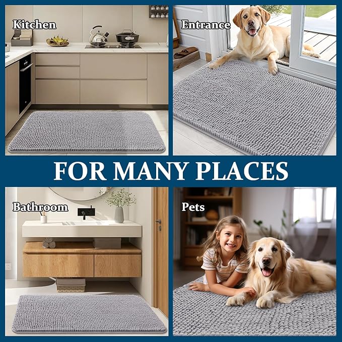 OLANLY Dog Door Mat for Muddy Paws 47x24, Absorbs Moisture and Dirt, Absorbent - Image 8