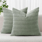 MIULEE Pack of 2 Spring Corduroy Decorative Euro Sham Throw Pillow Covers 24x24 by MIULEE