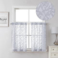 Lecloud Leia 2 PCS Light Grey Sheer Kitchen Curtains 36 Inch Length, Breathable by Lecloud